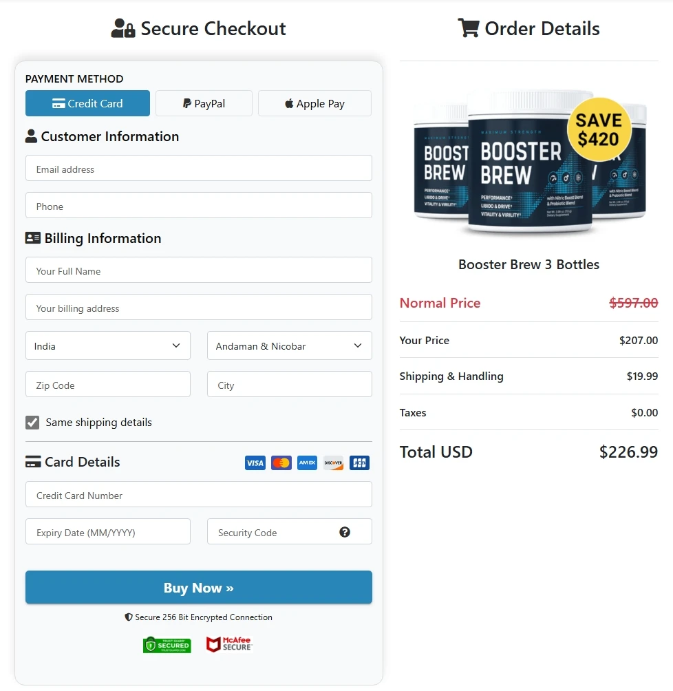 Booster Brew Secure Checkout — Order Official USA 2026